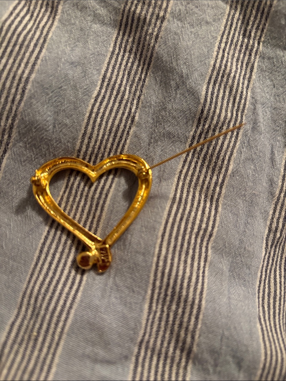 Gold Tone Brooch with Rhinestone - Picture 3 of 3